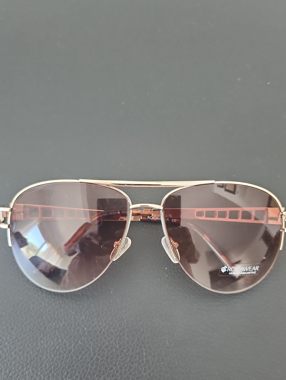 Rocawear Men’s Aviator Sunglasses — Rose Gold Frame with Brown Lenses
